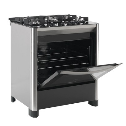 Fogão de Piso 5 Bocas Gran Cheff Tripla Chama com Grill 127v Inox - Fischer