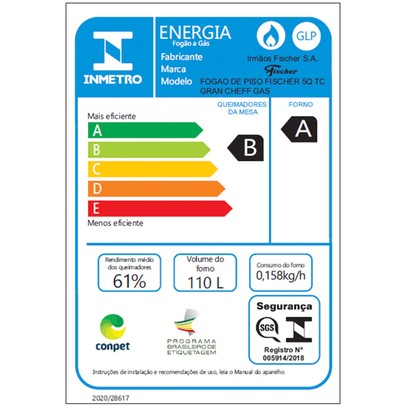 Fogão de Piso 5 Bocas Gran Cheff Tripla Chama com Grill 127v Inox - Fischer