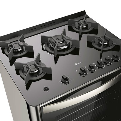 Fogão de Piso 5 Bocas Gran Cheff Tripla Chama com Grill 127v Inox - Fischer