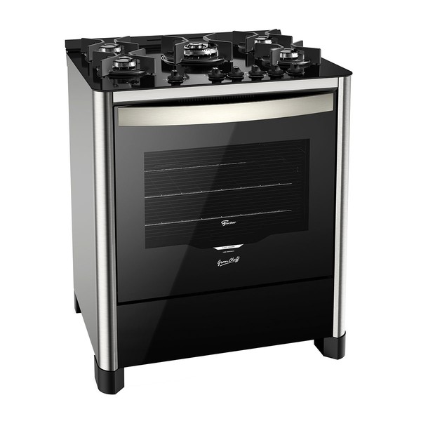 Fogão de Piso 5 Bocas Gran Cheff Tripla Chama com Grill 220v Inox - Fischer