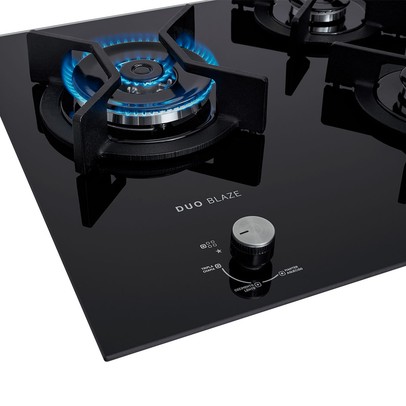 Cooktop 5 Bocas Infinity Duo Tripla Chama com Vidro Preto - Fischer