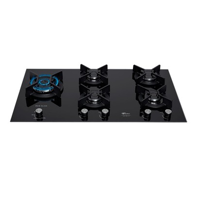 Cooktop 5 Bocas Infinity Duo Tripla Chama com Vidro Preto - Fischer