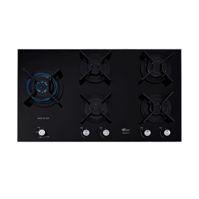 Cooktop 5 Bocas Infinity Duo Tripla Chama com Vidro Preto - Fischer