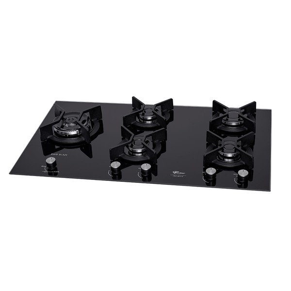 Cooktop 5 Bocas Infinity Duo Tripla Chama com Vidro Preto - Fischer