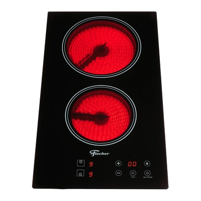 Cooktop 2 Bocas Elétrico Mesa Vitrocerâmica Touch 220v Preto - Fischer