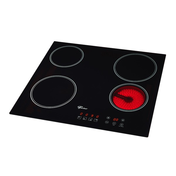 Cooktop 4 Bocas Elétrico Mesa Vitrocerâmica Touch 220v Preto - Fischer
