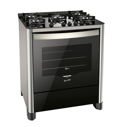 Fogão de Piso 5 Bocas Gran Cheff Gás com Vidro Bivolt Silver - Fischer