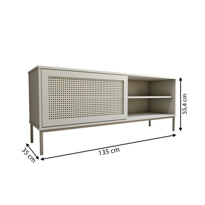 Rack para TV Até 55 Polegadas Heron 1 Porta Off White - Panorama Móveis