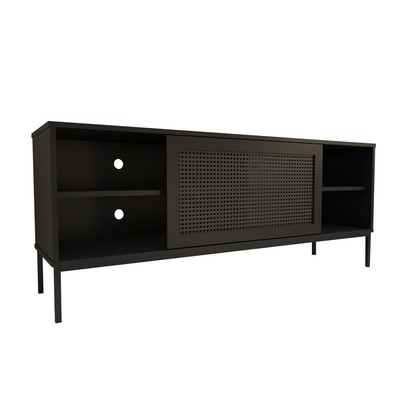 Rack para TV Até 55 Polegadas Heron 1 Porta Preto - Panorama Móveis