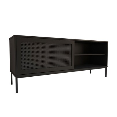 Rack para TV Até 55 Polegadas Heron 1 Porta Preto - Panorama Móveis