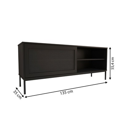 Rack para TV Até 55 Polegadas Heron 1 Porta Preto - Panorama Móveis