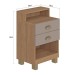 Mesa de Cabeceira 2 Gavetas Mel/Fendi - Fellicci