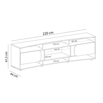 Rack com Painel para TV Até 86 Polegadas Seleto 2 Portas Cedro/Off White - Pnr Móveis