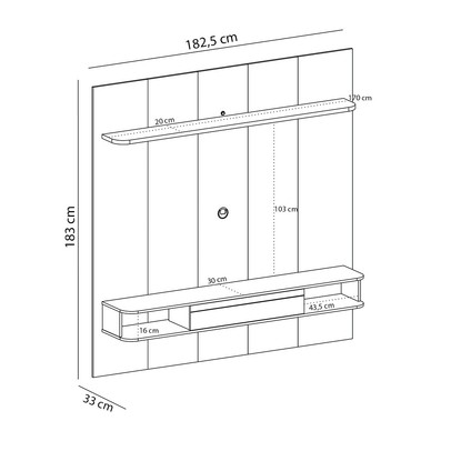 Sala de Estar Completa para TV Até 75 Polegadas Grecia Cinamomo/Off White - Pnr Móveis