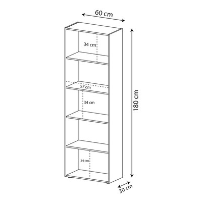 Escritório Completo Multy 6 Prateleiras Preto/Pinho - Pnr Móveis