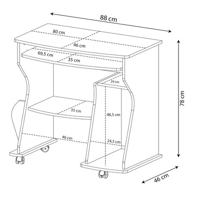 Escritório Completo Multy 6 Prateleiras Preto/Off White  - Pnr Móveis