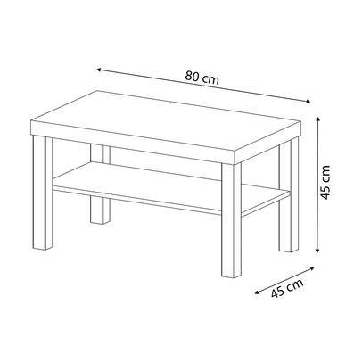 Mesa de Centro Kit 2 Peças Carvalho/Off White - Pnr Móveis
