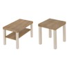 Mesa de Centro Kit 2 Peças Carvalho/Off White - Pnr Móveis
