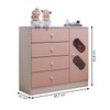 Quarto Infantil Completo Escotilha 5 Portas 7 Gavetas Rosa/Branco - Panorama Móveis