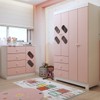 Quarto Infantil Completo Escotilha 5 Portas 7 Gavetas Rosa/Branco - Panorama Móveis