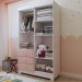Quarto Infantil Completo Escotilha 5 Portas 7 Gavetas Rosa/Branco - Panorama Móveis