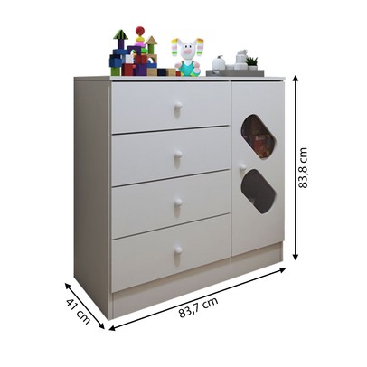Quarto Infantil Completo Escotilha 5 Portas 7 Gavetas Branco - Panorama Móveis