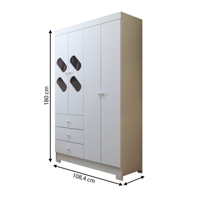 Quarto Infantil Completo Escotilha 5 Portas 7 Gavetas Branco - Panorama Móveis