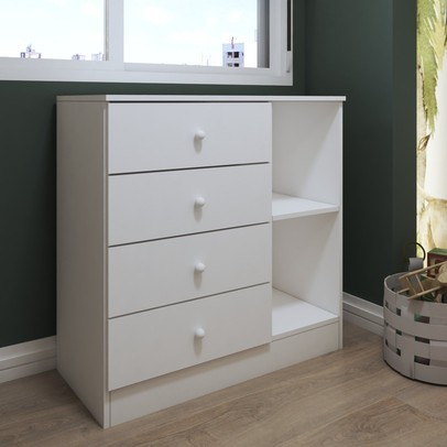 Quarto Infantil Completo Escotilha 5 Portas 7 Gavetas Branco - Panorama Móveis