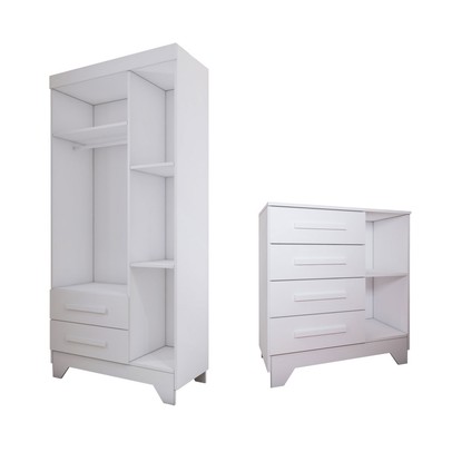Quarto Infantil Completo Kids 4 Portas 6 Gavetas Branco - Panorama Móveis