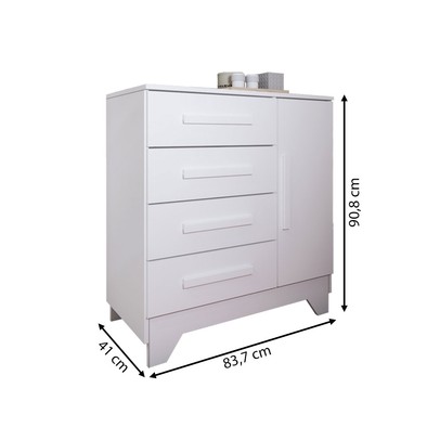 Quarto Infantil Completo Kids 4 Portas 6 Gavetas Branco - Panorama Móveis