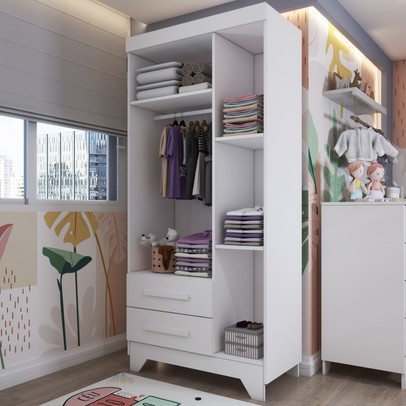 Quarto Infantil Completo Kids 4 Portas 6 Gavetas Branco - Panorama Móveis