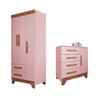 Quarto Infantil Completo Kids 4 Portas 6 Gavetas Rosa/Nature - Panorama Móveis