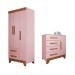 Quarto Infantil Completo Kids 4 Portas 6 Gavetas Rosa/Nature - Panorama Móveis