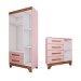 Quarto Infantil Completo Kids 4 Portas 6 Gavetas Rosa/Nature - Panorama Móveis