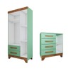 Quarto Infantil Completo Kids 4 Portas 6 Gavetas Verde/Nature - Panorama Móveis