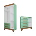 Quarto Infantil Completo Kids 4 Portas 6 Gavetas Verde/Nature - Panorama Móveis