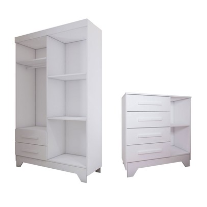 Quarto Infantil Completo Kids 5 Portas 6 Gavetas Branco - Panorama Móveis