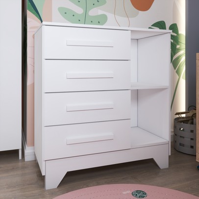 Quarto Infantil Completo Kids 5 Portas 6 Gavetas Branco - Panorama Móveis