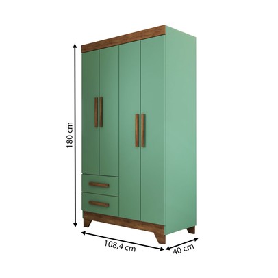 Quarto Infantil Completo Kids 5 Portas 6 Gavetas Verde/Nature - Panorama Móveis