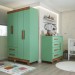 Quarto Infantil Completo Kids 5 Portas 6 Gavetas Verde/Nature - Panorama Móveis