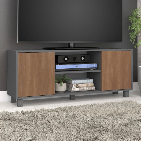 Rack para TV Até 50 Polegadas Luka 2 Portas Grafite/Manchester - Fellicci