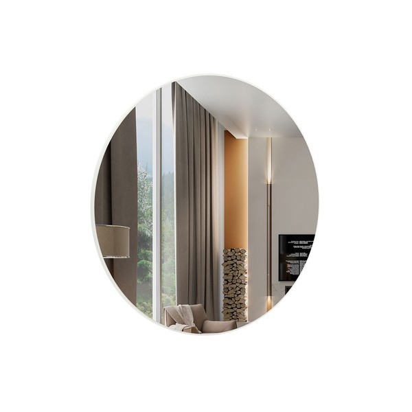 Espelho Decorativo Redondo 45 Cm 100% Mdf Off White - Dalla Costa