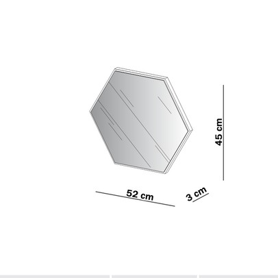 Espelho Decorativo Hexagono 45x52 Cm 100% Mdf Off White - Dalla Costa