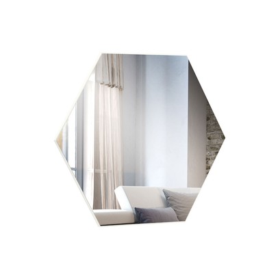 Espelho Decorativo Hexagono 45x52 Cm 100% Mdf Off White - Dalla Costa