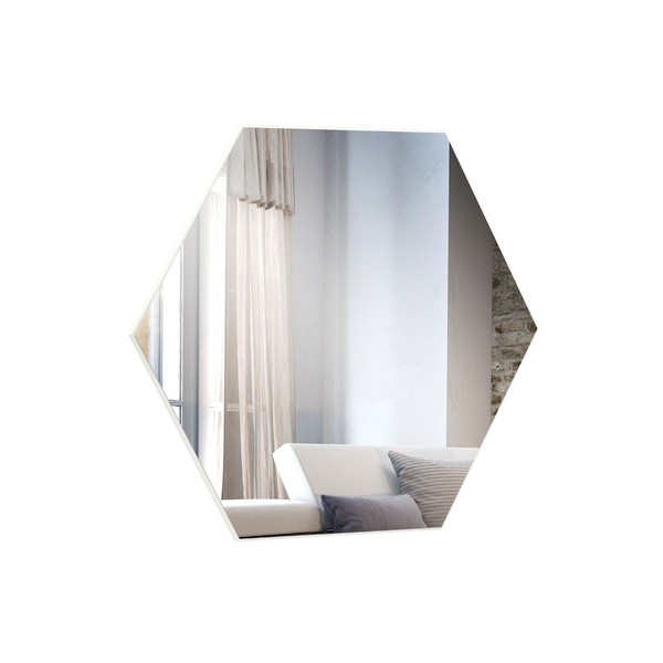 Espelho Decorativo Hexagono 45x52 Cm 100% Mdf Off White - Dalla Costa