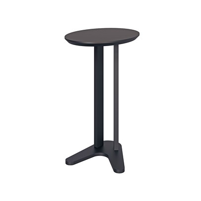 Mesa de Canto Oval 100% Mdf - Preto Fosco
