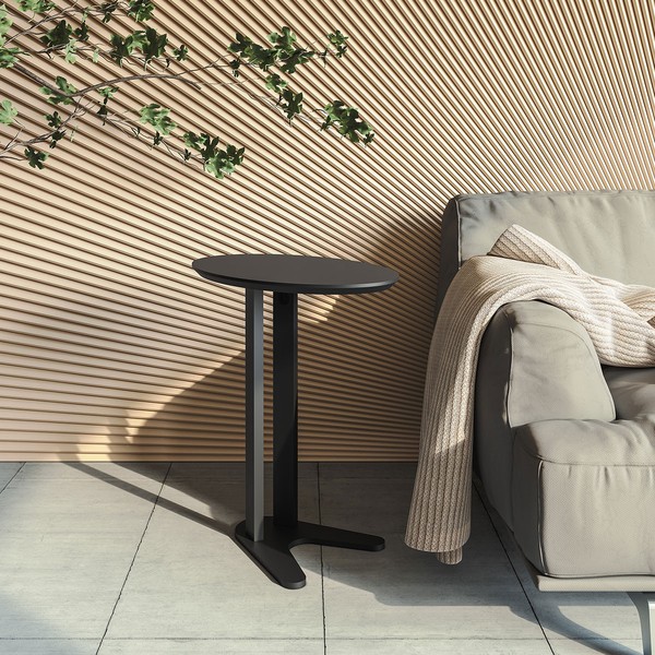 Mesa de Canto Oval 100% Mdf - Preto Fosco