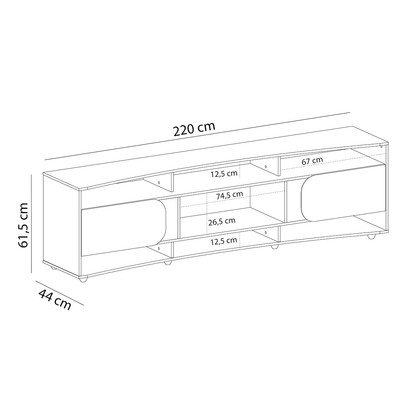 Rack com Painel  para TV Até 80 Polegadas Seleto 2 Portas Pinho/Off White - Pnr Móveis