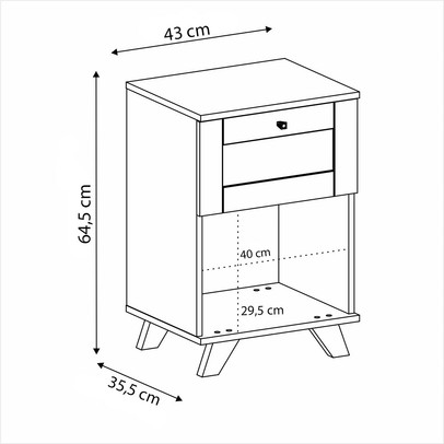 Sala de Estar Completa para TV Até 72 Polegadas Decor 2 Portas Carvalho - Pnr Móveis