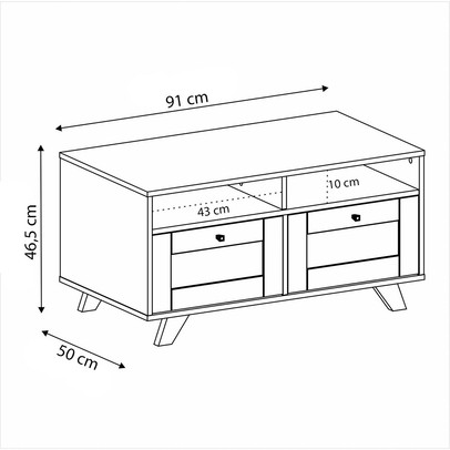 Sala de Estar Completa para TV Até 72 Polegadas Decor 2 Portas Carvalho - Pnr Móveis